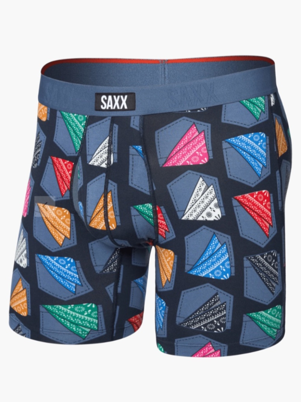 Saxx Vibe Xtra Soft Comfort Boxer Brief 6" x SAGE Hankerchief-India Ink